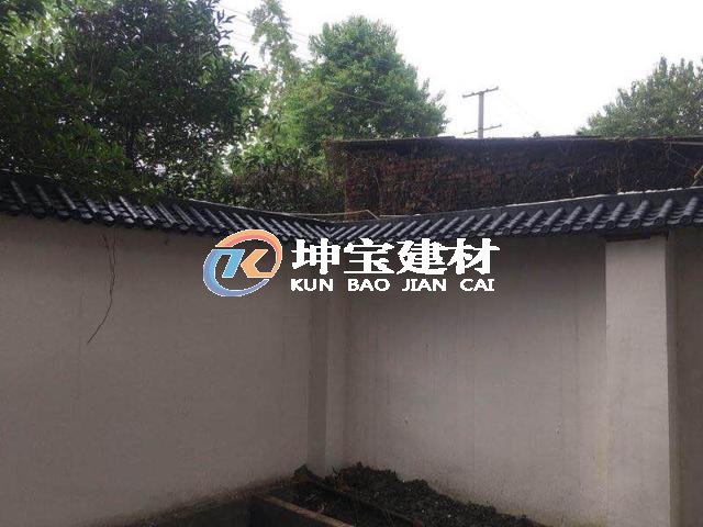 青灰色仿古建筑一體瓦裝飾雙流城區文化墻面圍墻瓦
